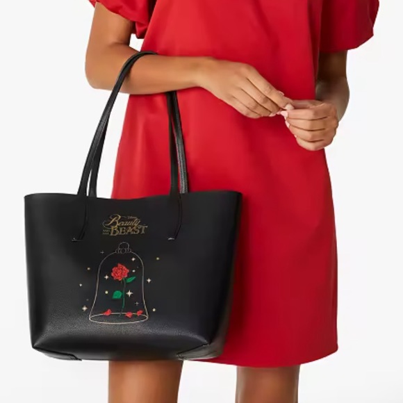 Kate Spade X Disney Beauty and The Beast Small Leather Reversible Tote Handbag - Picture 2 of 14